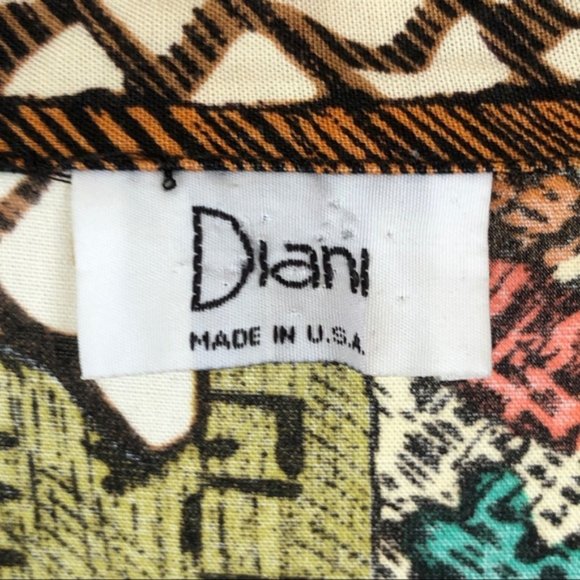 Vintage 90s Geometric Print Short Sleeve Button Up - Picture 5 of 7